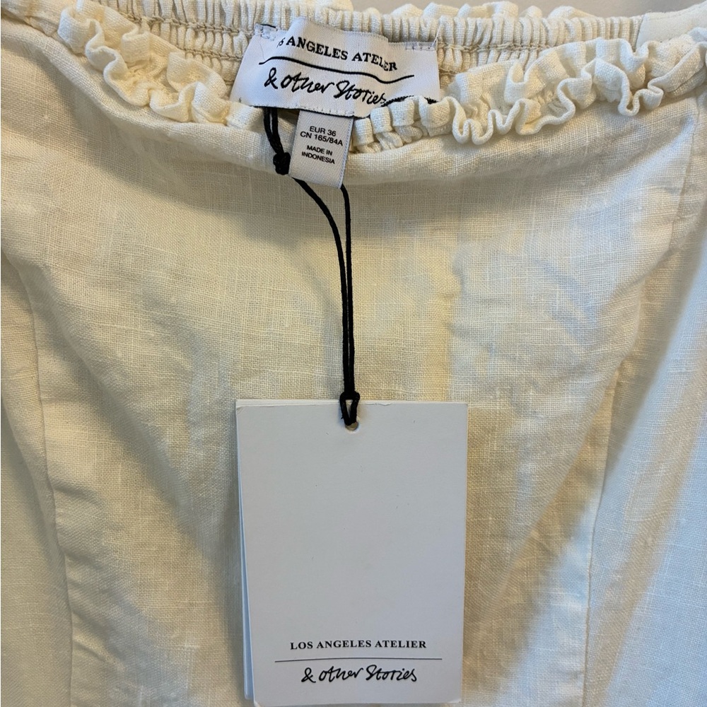 & Other Stories Ivory Linen Dress - New